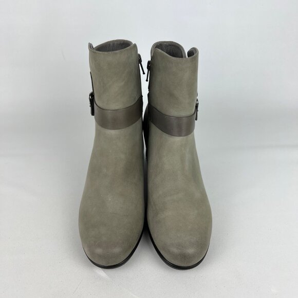 ECCO Womens Touch Mid Bootie Gray Leather Comfort Ankle Boot size 41 US 10 10.5 - Picture 2 of 16